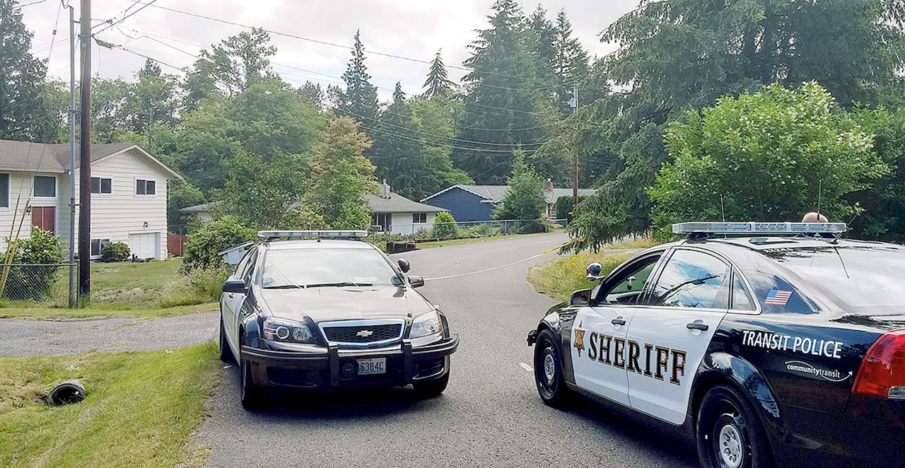 One man was killed and another apparently wounded in a shooting early Saturday south of Everett. (Rikki King / The Herald)