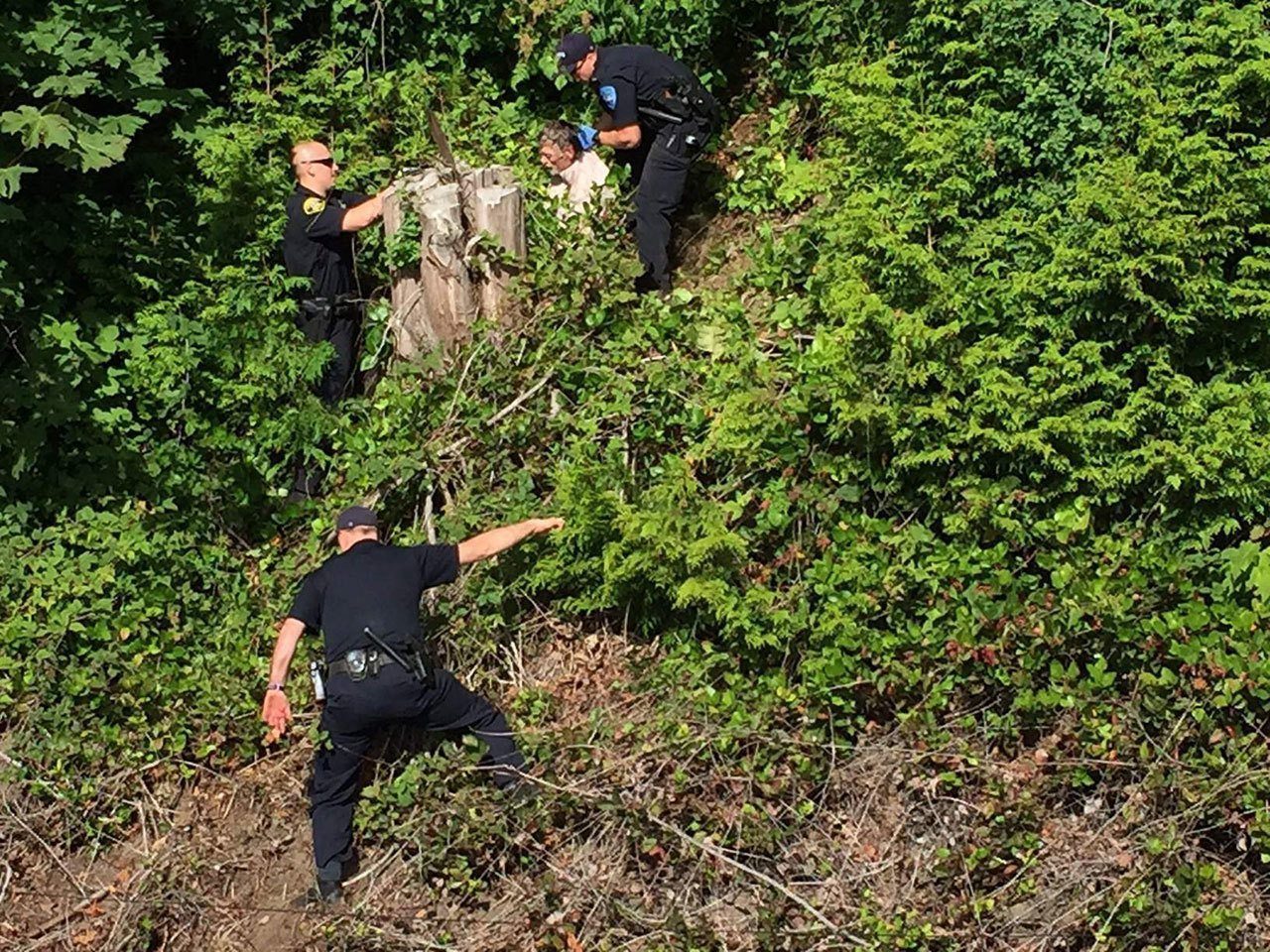 The suspect was captured by Woodway and Edmonds police. (Photo courtesy of Woodway Police)