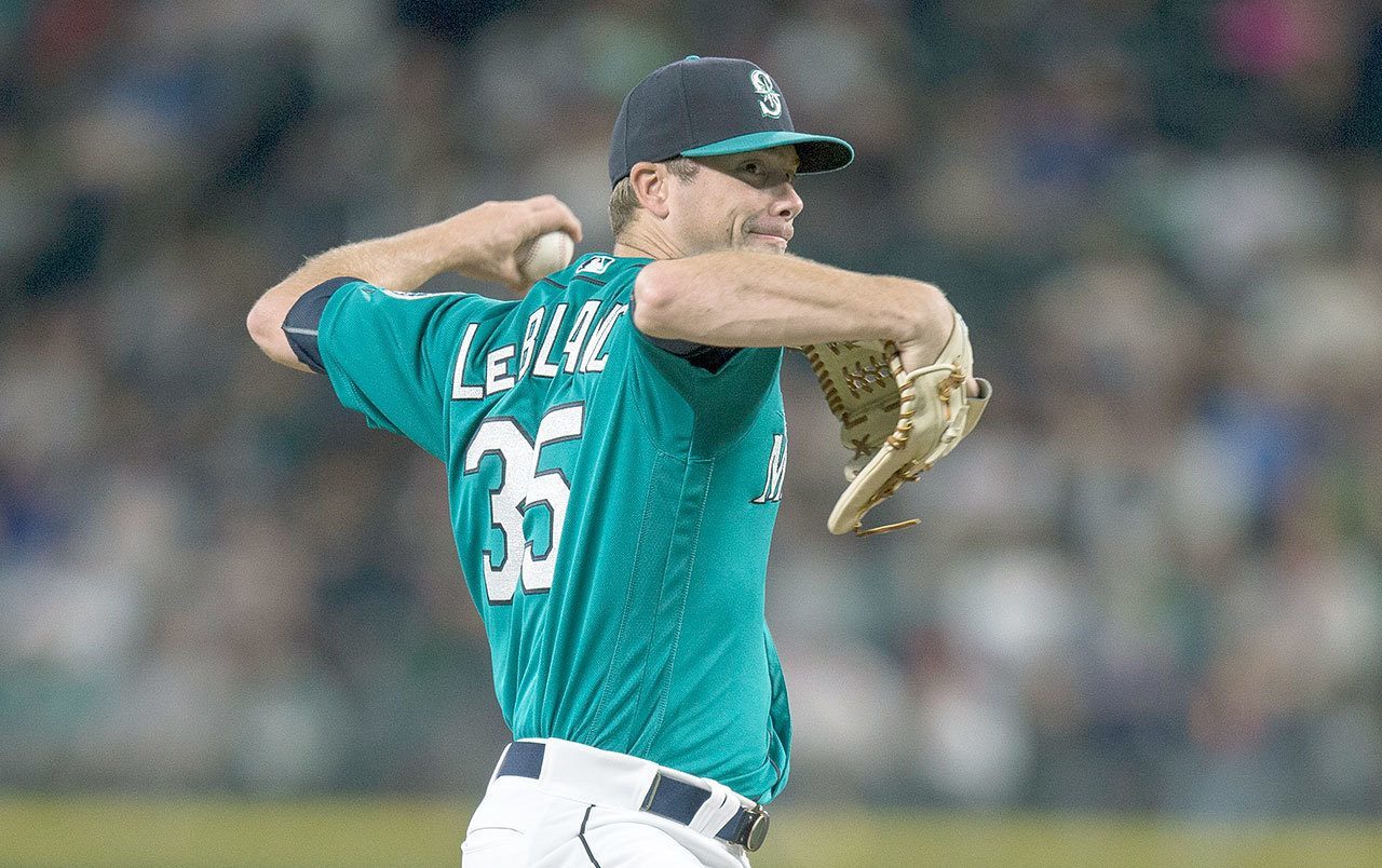 The Mariners made a trade to acquire Wade LeBlanc, who made one start, pitching six shutout innings. (AP Photo/Stephen Brashear)