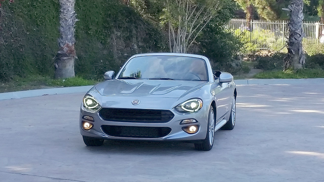 The 2017 Fiat 124 Spider has an upper grille with a hexagonal shape inspired by the original 124 Spider’s front air intake. (Mary Lowry / For The Herald)