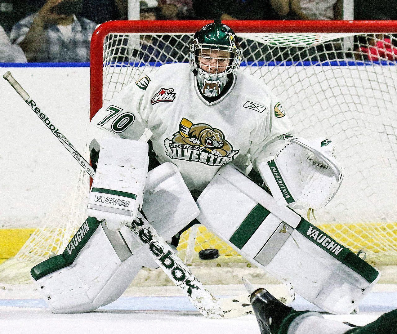 The Silvertips’ CarterHart, ranked No. 2 among North American goalies, was picked No. 48 overall by the Philadelphia Flyers in the second round of the NHL draft. (Kevin Clark / The Herald)
