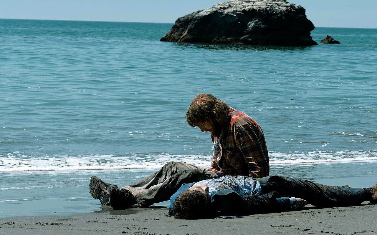 “Swiss Army Man” stars Paul Dano as a castaway and Daniel Radcliffe as a corpse. (A24)