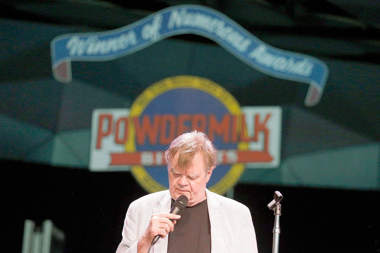 “A Prairie Home Companion” host Garrison Keillor rehearses with his band at Tanglewood in Lenox, Massachusetts, in June. (Stephanie Zollshan/The Berkshire Eagle via AP)