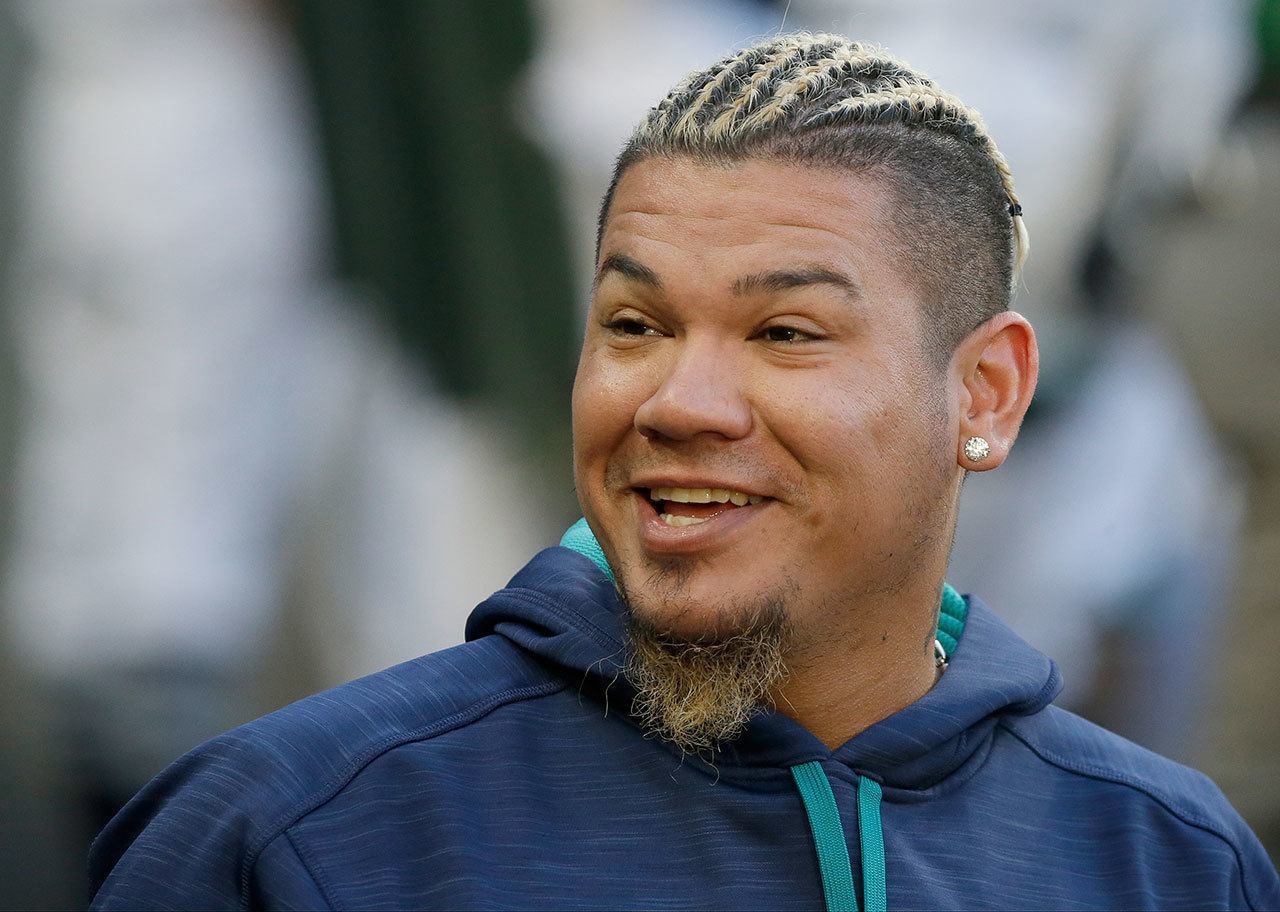 Mariners pitcher Felix Hernandez smiles in the dugout during a game against the Indians on June 6 in Seattle. (AP Photo/Ted S. Warren)