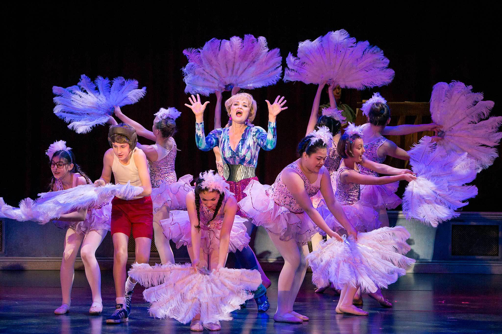 Mark Kitaoka / Village Theatre Vincent Bennett as Billy Elliot and Mari Nelson as Mrs. Wilkinson, along with the ballet girls, in Village Theatre’s production of “Billy Elliot the Musical,” which opens in Everett on July 8. 2016 photo