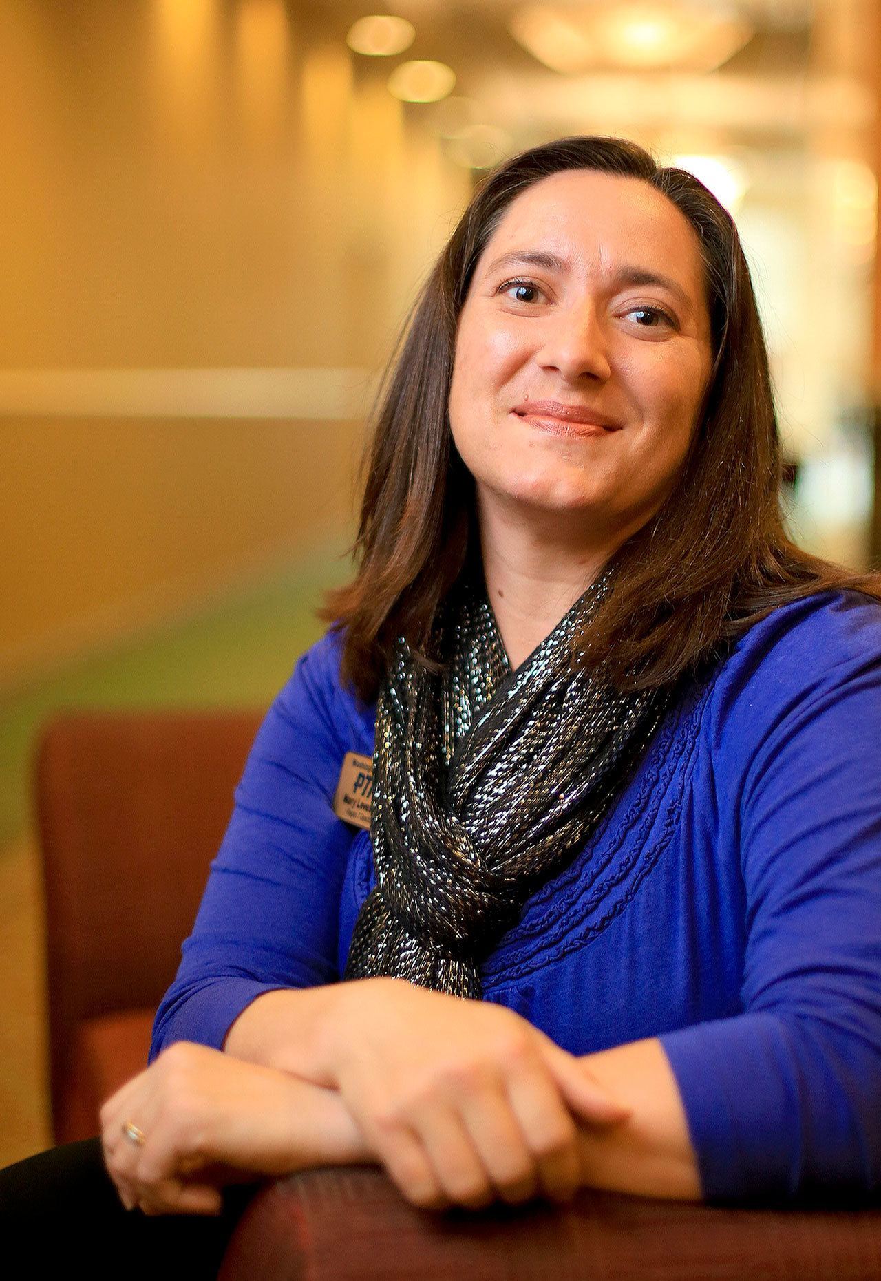May Levesque of Arlington is a mother, student and volunteer. She is heavily involved with the PTAs of Snohomish County. (Kevin Clark / The Herald)