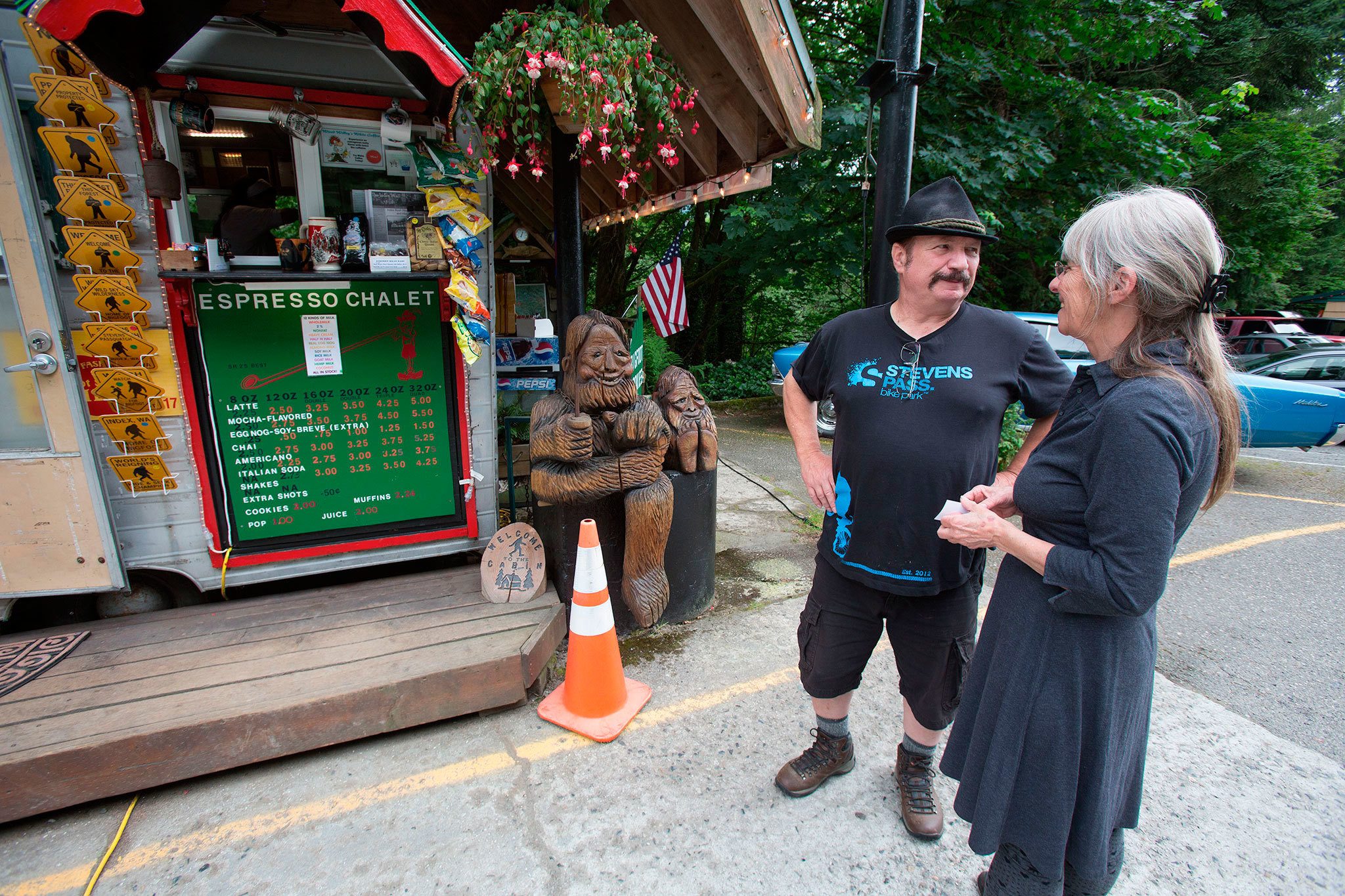 Coffee is a Bigfoot hairy deal at this roadside Index stand