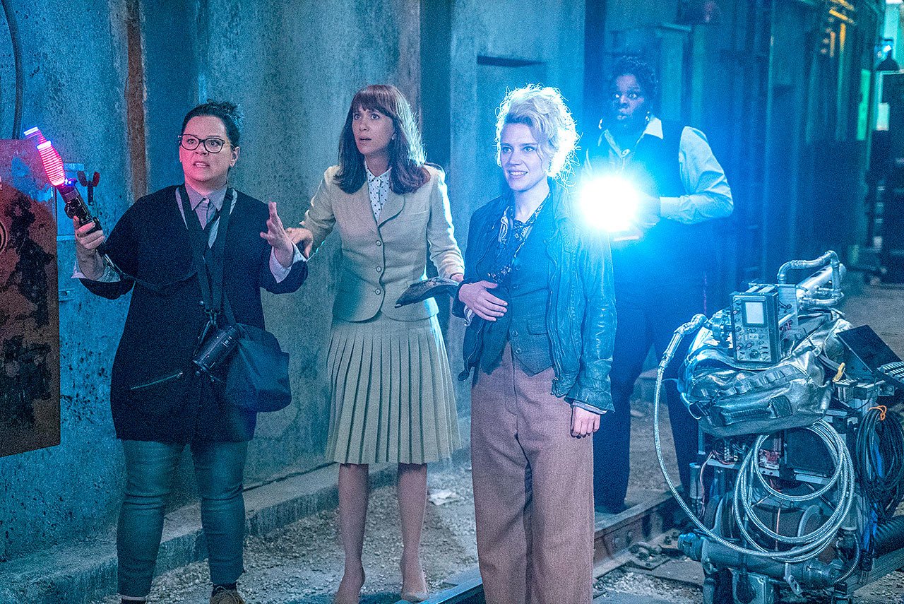 Melissa McCarthy, Kristen Wiig, Kate McKinnon and Leslie Jones star in the remake of “Ghostbusters.” (Hopper Stone / Sony Pictures Entertainment)