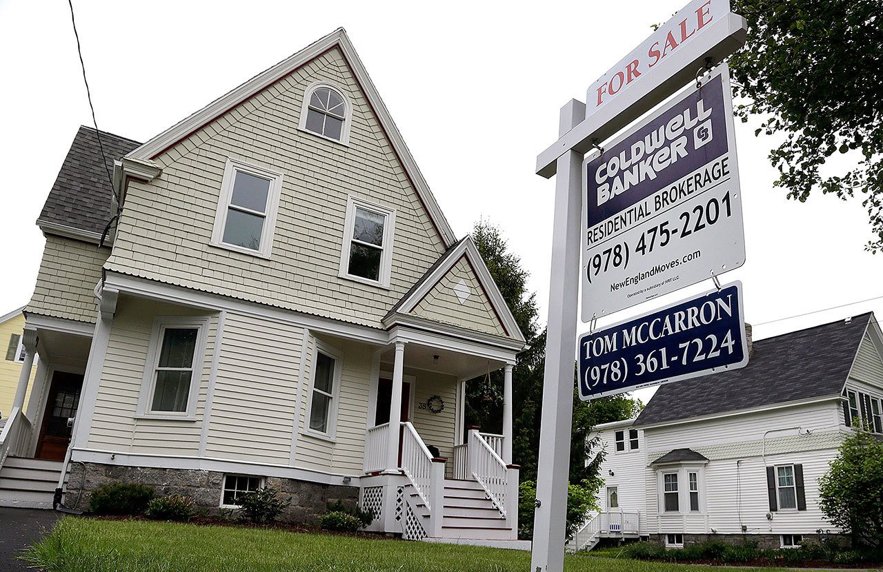 A home for sale is seen in Andover, Massachusetts, in May. (AP Photo/Elise Amendola)