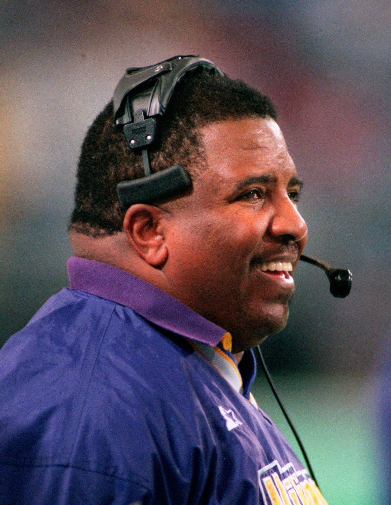 Vikings coach Dennis Green is shown on the sideline during a game against the Cardinals on Dec. 1, 1996. Green, a trailblazing coach who led a Vikings renaissance in the 1990s and also coached the Cardinals died Friday at the age of 67. (Jerry Holt/Star Tribune via AP)