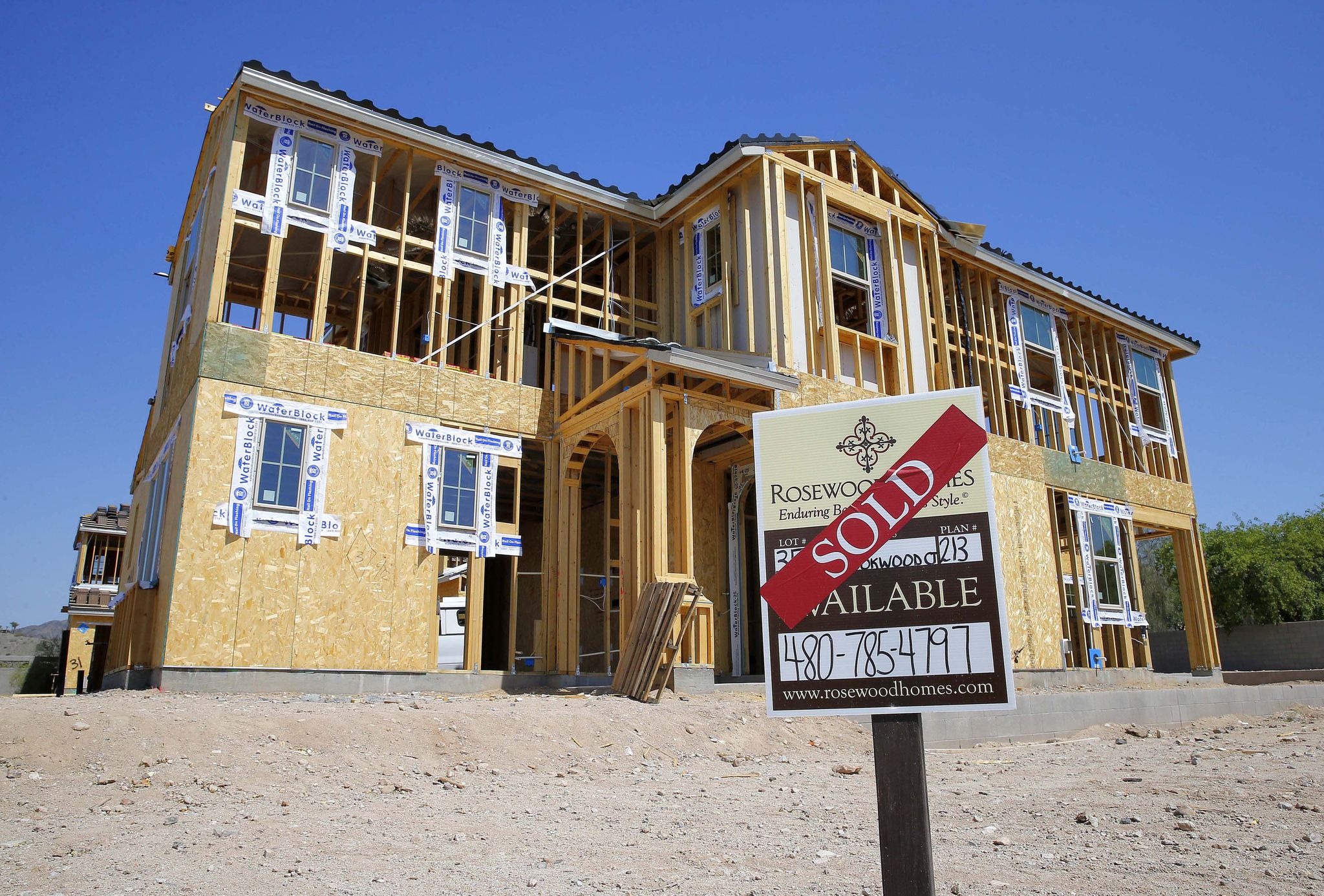 A new home is seen under construction in Phoenix on May 25.