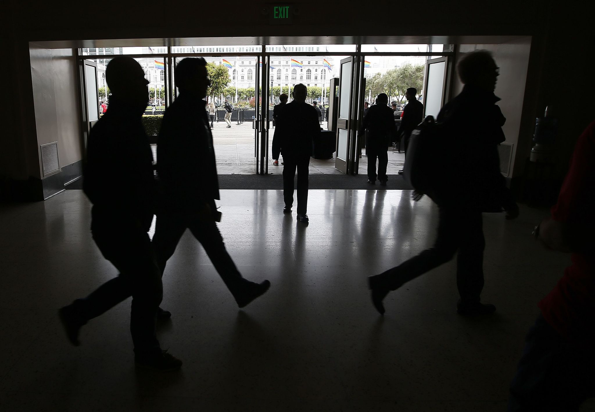 Guests arrive for the keynote at the Apple Worldwide Developers Conference in in San Francisco.