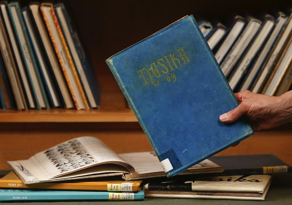 More than 100 years’ worth of Everett High School’s "Nesika" yearbooks are now published online through a partnership between the school and Everett Public Library. This blue suede-bound 1909 treasure is part of the collection.