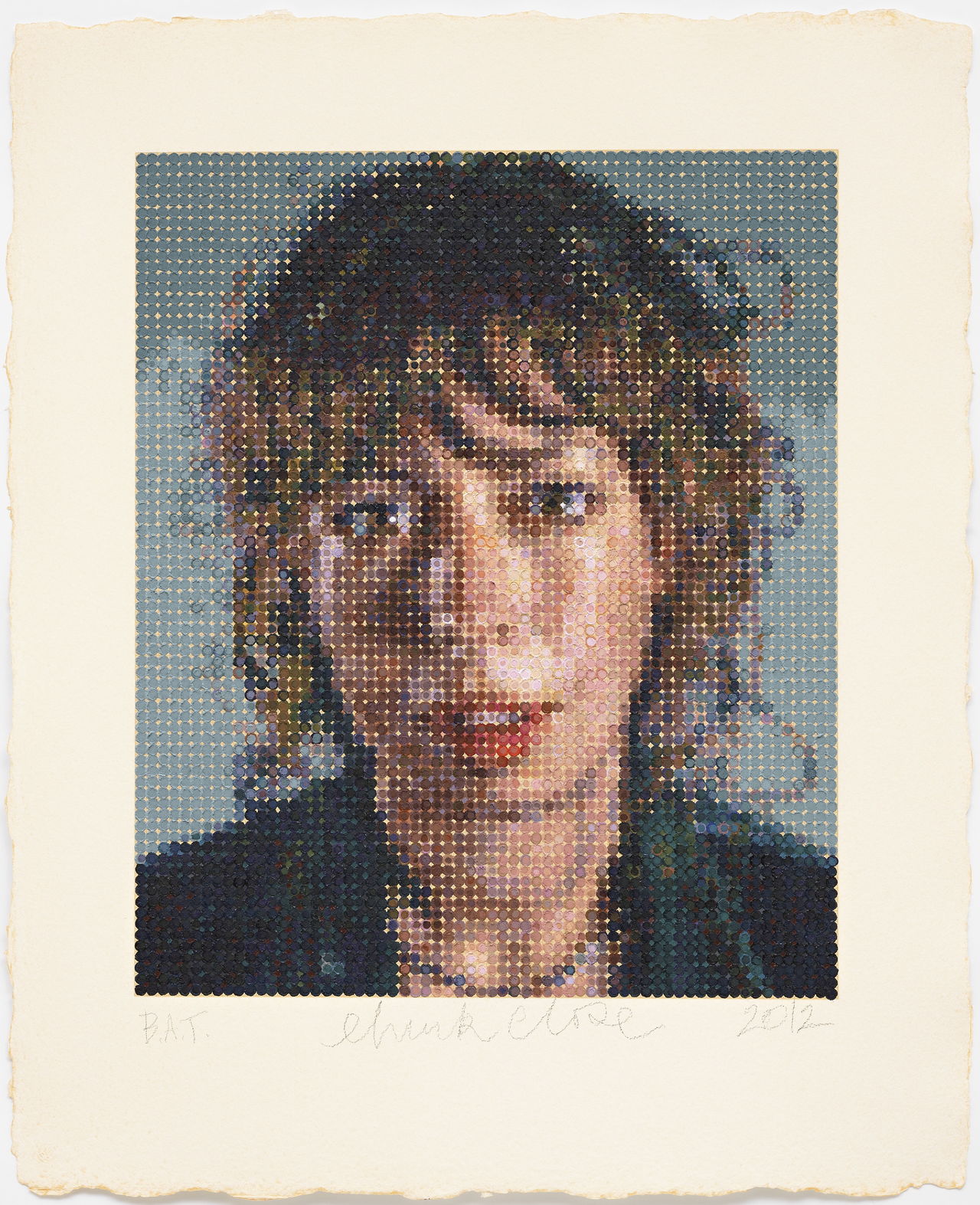 “Cecily” by Chuck Close, whose homecoming show opens May 12 at the Schack Art Center in Everett.