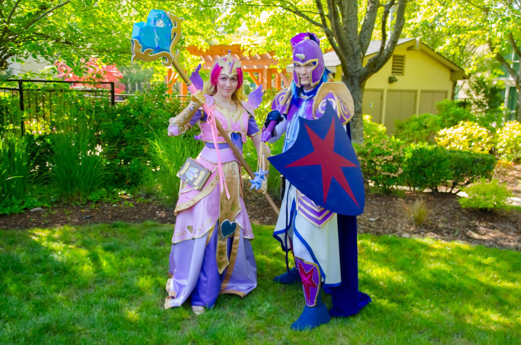 Princess Cadance (left) and Shining Armor are ready to battle the forces of evil at the My Little Pony Expo this weekend.