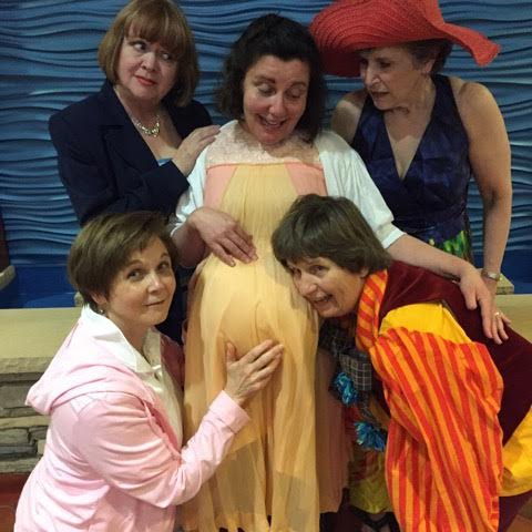 Phoenix Theatre presents the comedy “Dixie Swim Club,” which opens June 3 at Firdale Village, Edmonds. Clockwise from lower left are Anna Marie Lake, Susan Connors, Jeannine Early, Bonnie Ronan and Melanie Calderwood.
