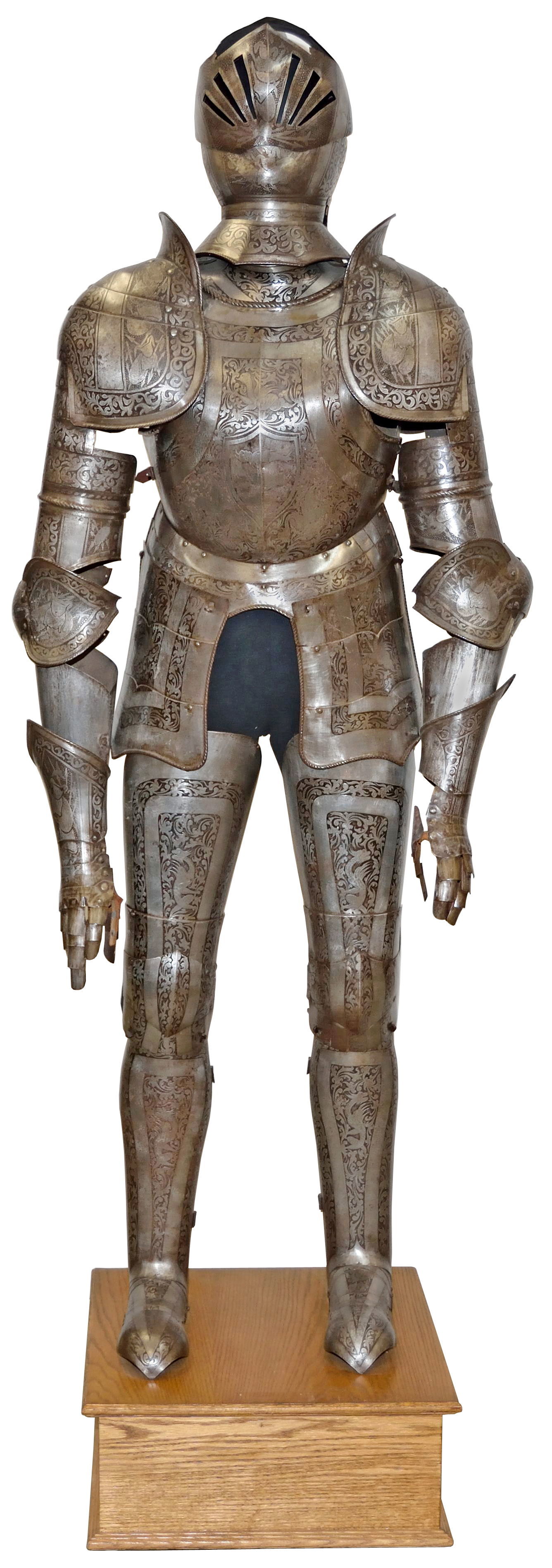 A suit of armor might be a strange thing to display today but this copy of a suit of plate armor sold for $2,115 at a Poulin Antiques & Auctions, Inc. auction in March 2016 in Fairfield, Maine.