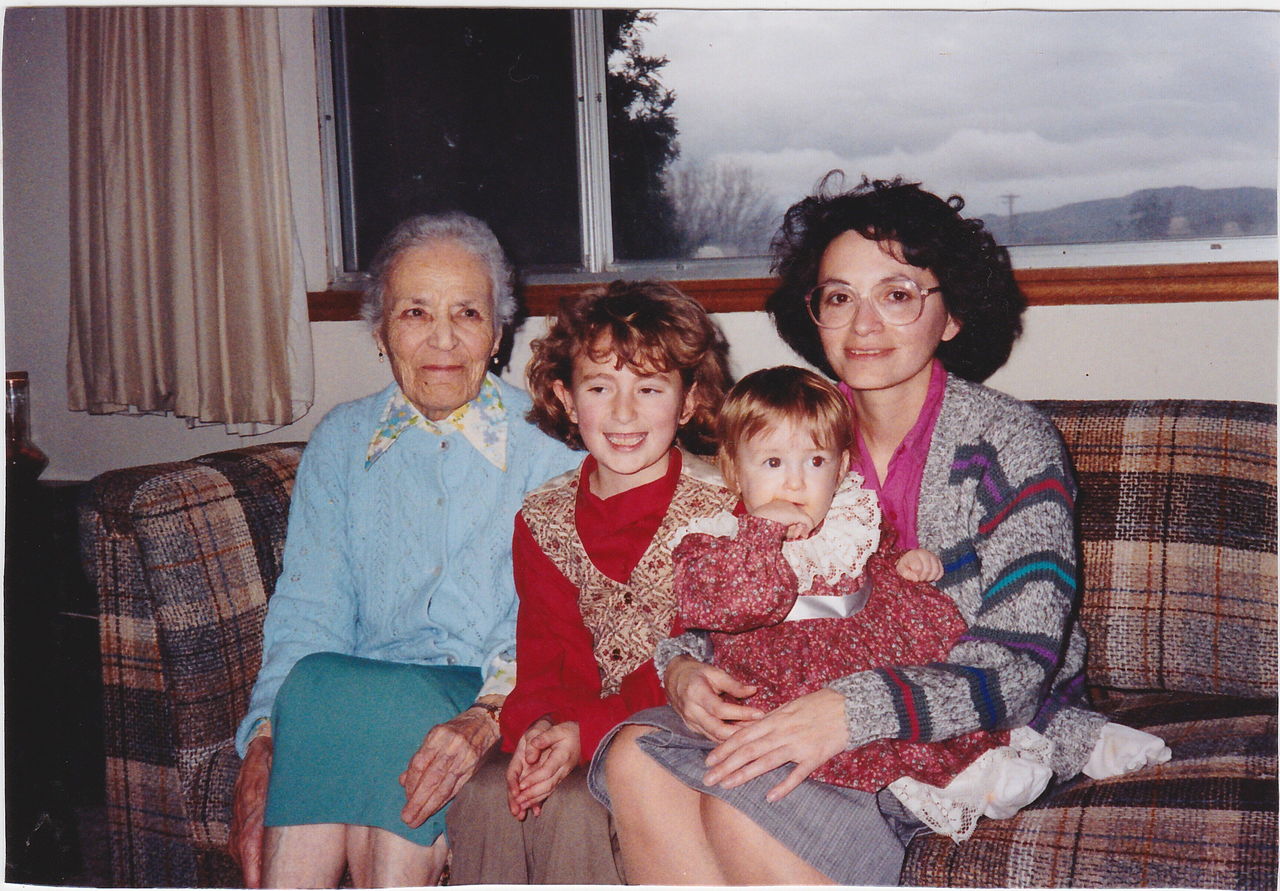 From left, Lupe Villegas (the author’s great-grandmother), Janessa Russo (the author’s sister), the author and Tami Elder (the author’s mother) in 1990.