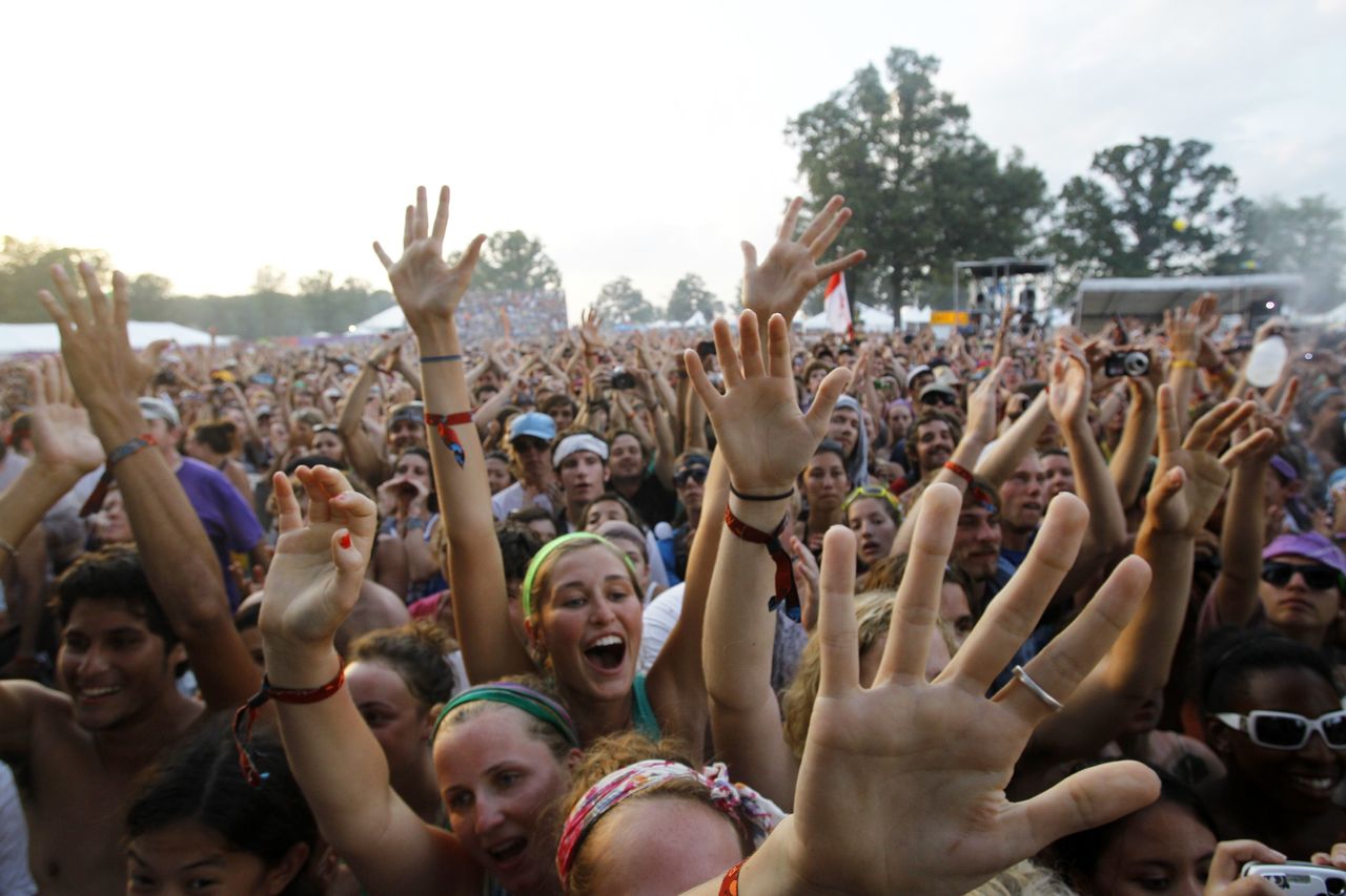 Fans cheer as Phoenix performs at the Bonnaroo Music and Arts Festival in Manchester, Tennessee, in 2010. This year’s festival runs June 9-12 and features Pearl Jam, Dead and Company, LCD Soundsystem and J Cole.