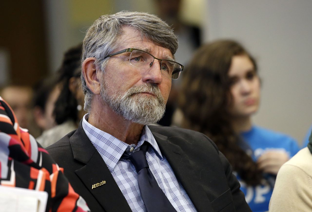 In this Jan. 12 photo, Washington State School Superintendent Randy Dorn listens during testimony on two proposed fixes to the state’s charter school system, in Olympia.
