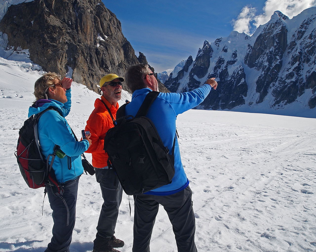 Pam Roberts, left, Bob Kandiko and Simon McCartney visit Denali in the summer of 2015.