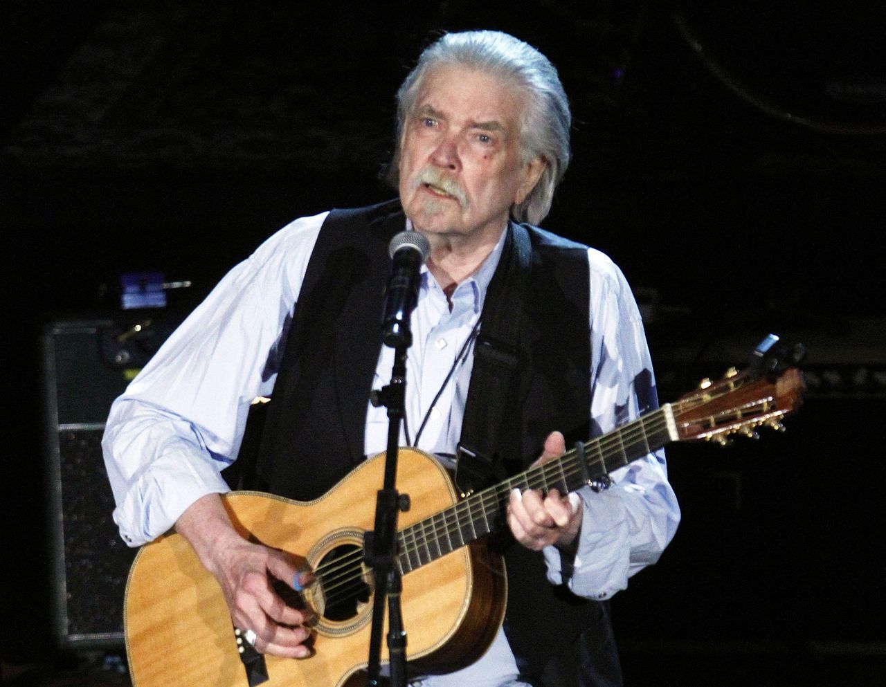 This Sept. 12, 2012, photo shows Guy Clark at the 11th annual Americana Honors & Awards in Nashville, Tennessee. Clark died Tuesday at his home in Nashville.