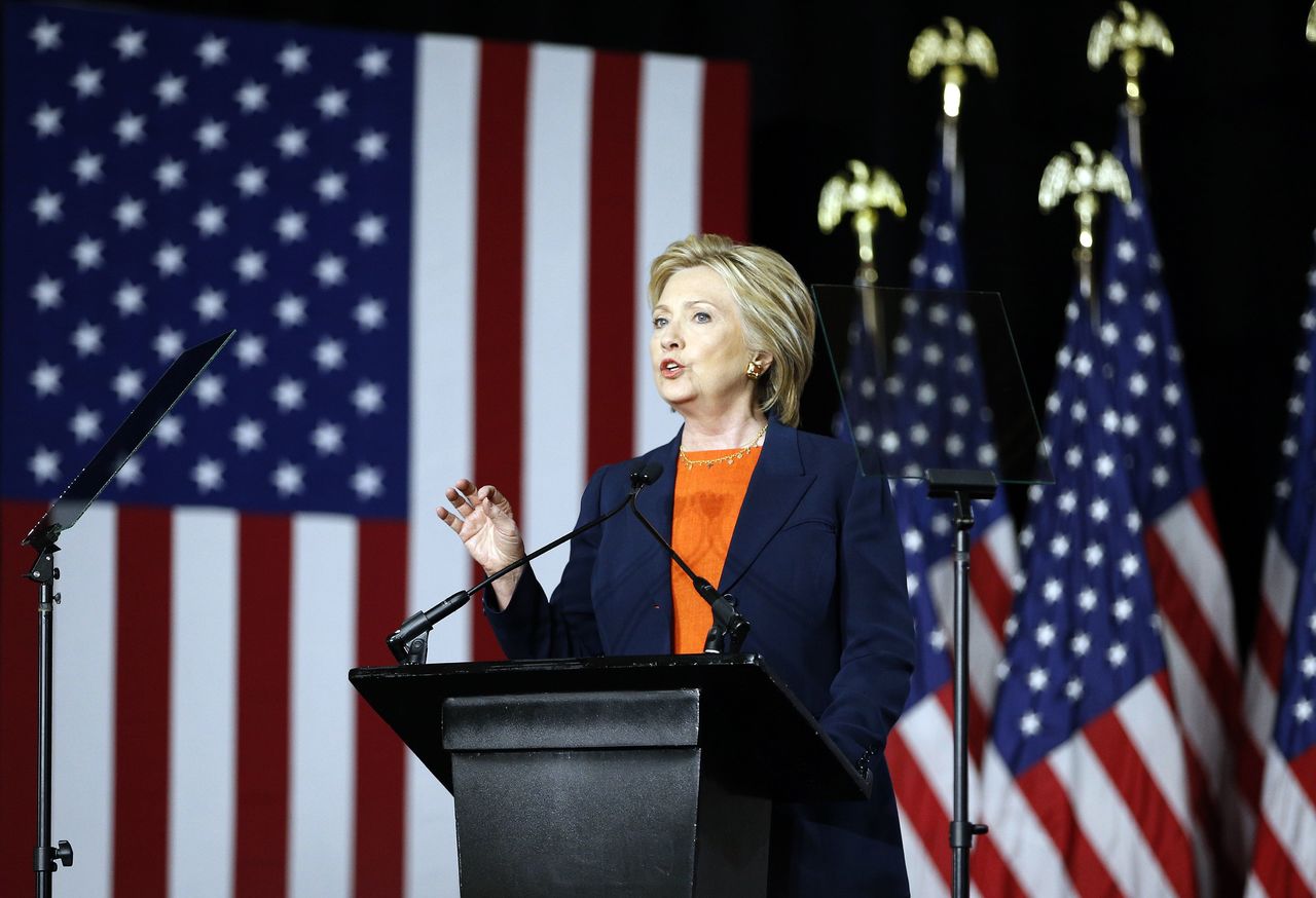 Hillary Clinton speaks on national security Thursday in San Diego, California.