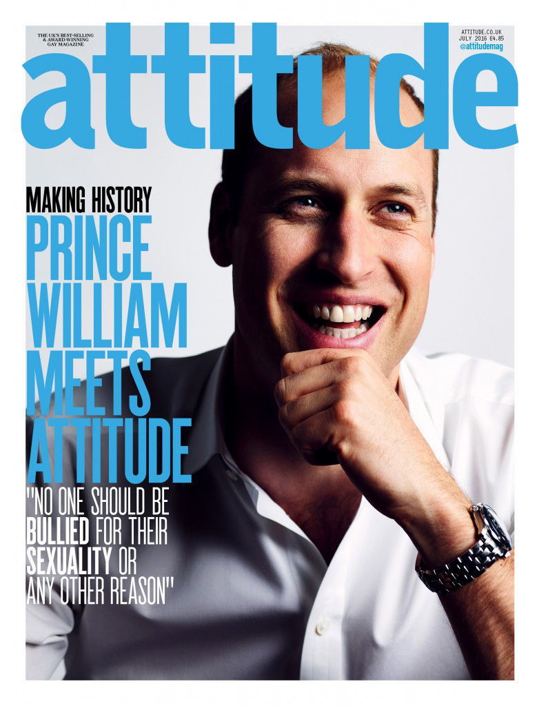 Prince William is on the July cover of Attitude magazine.