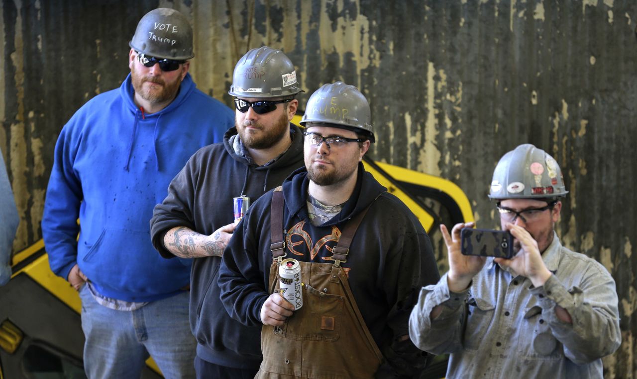 Workers at Vigor Industrial’s shipyard in Seattle listen during the keel-laying ceremony Tuesday to mark the construction of the Suquamish ferry being built at the shipyard.