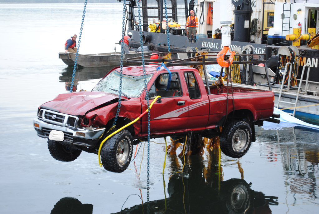 A vehicle and victim was recovered from Hood Canal Bridge Thursday morning.