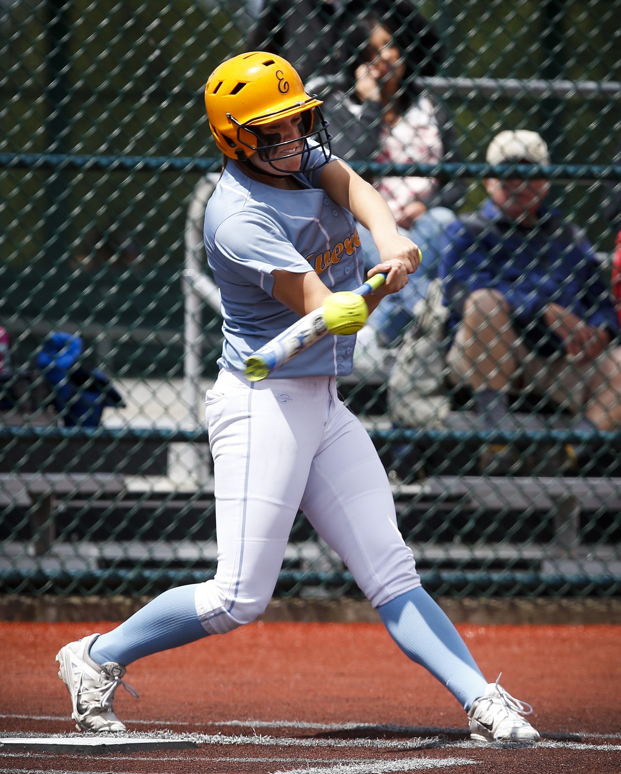 Everett’s Gabby Koehler connects with a pitch during a first round game against Auburn Mountainview at the 3A Washington State Softball Championships in Lacey on Friday, May 27, 2016. Everett won 8-3.