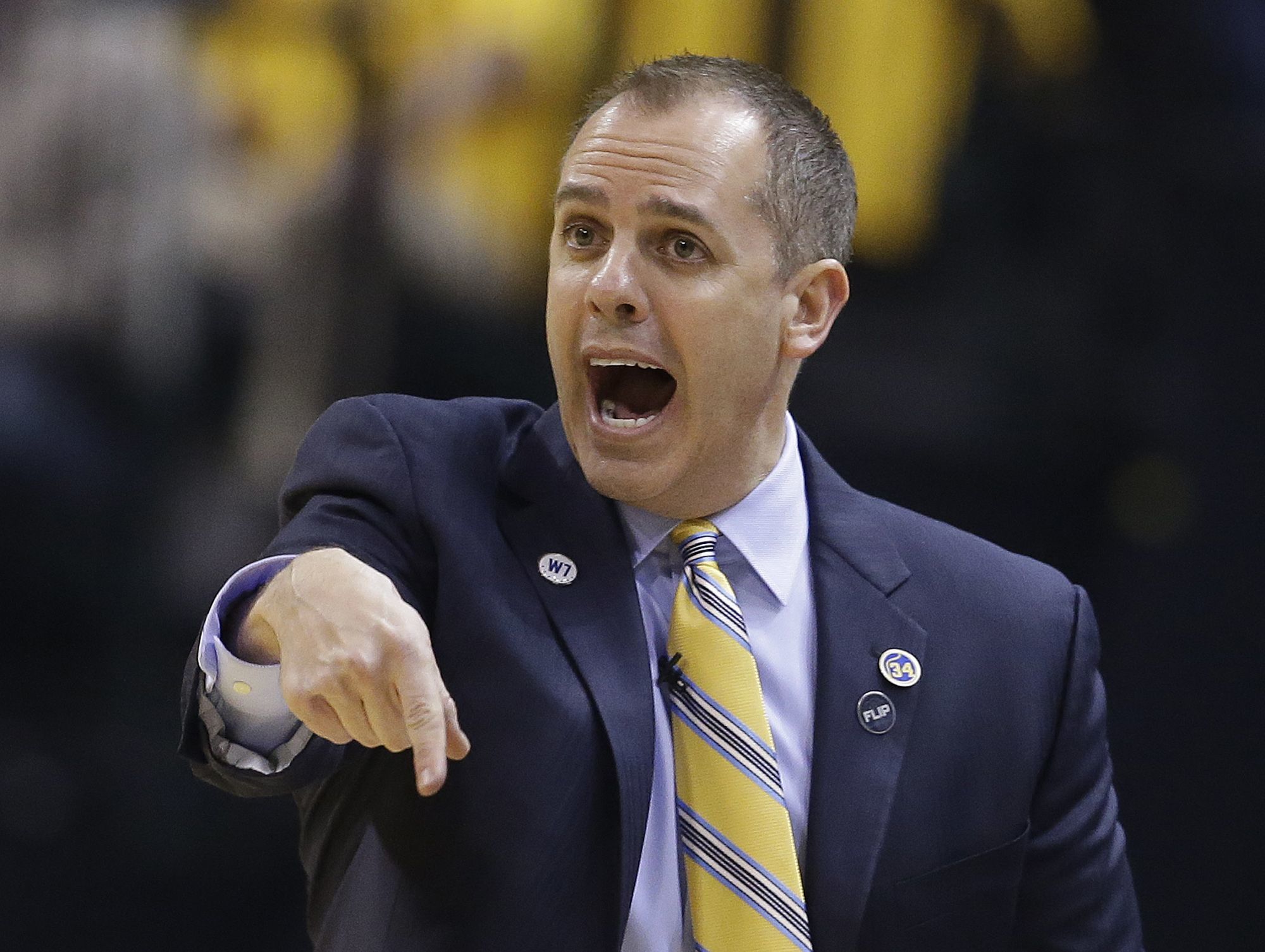 Indiana head coach Frank Vogel shouts instructions during Game 6 of the Pacers’ first-round playoff series against the Toronto Raptors on Friday.