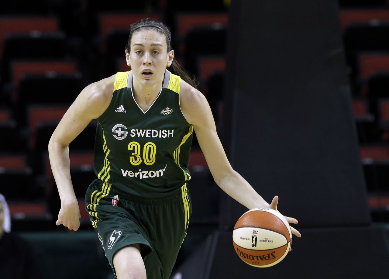 The Storm’s Breanna Stewart won four NCAA women’s basketball championships at UConn.