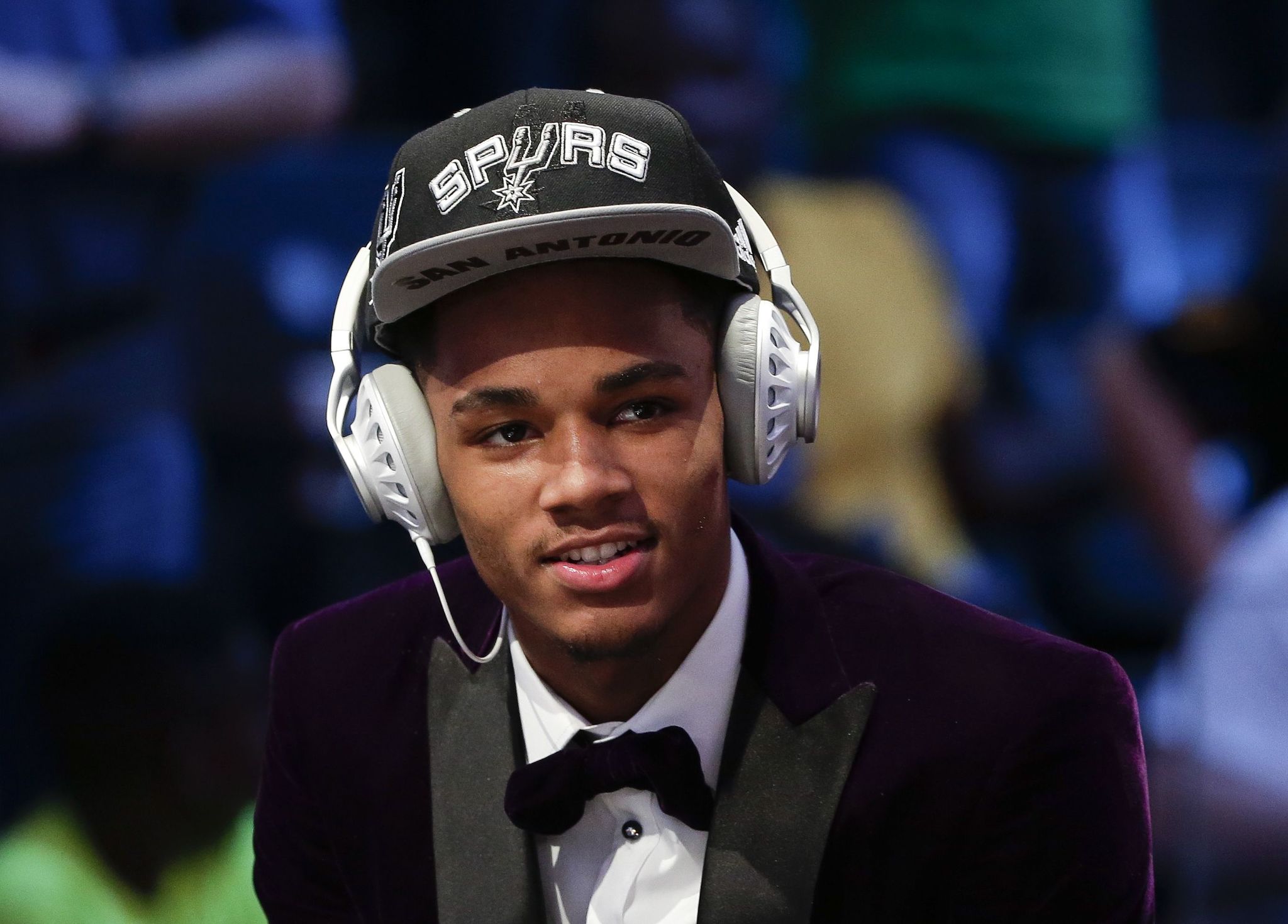 Dejounte Murray answers questions after being selected 29th overall by the San Antonio Spurs on Thursday during the 2016 NBA.