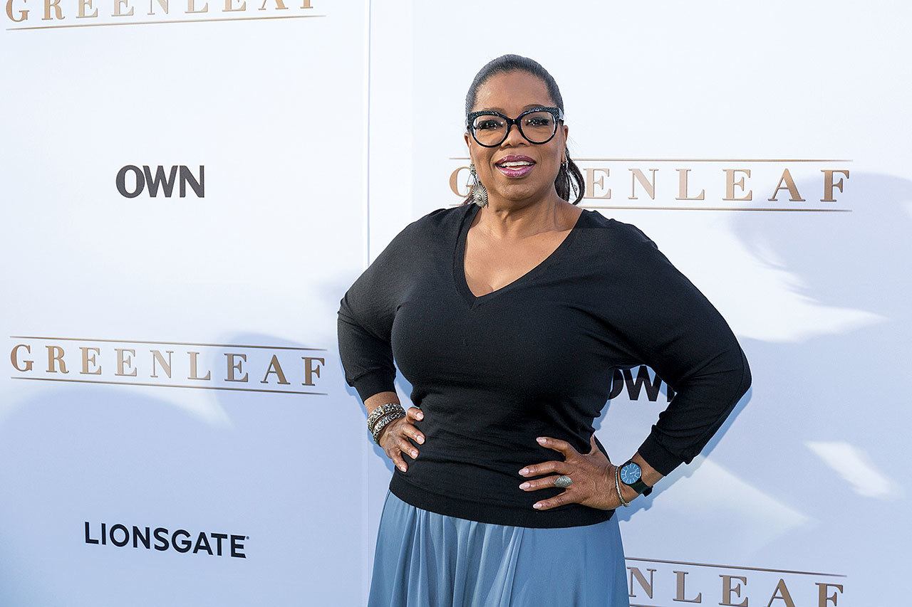Oprah Winfrey arrives at the season one premiere of “Greenleaf” in June. Winfrey’s new book club pick is “The Underground Railroad,” a historical novel that imagines the network of safe houses and passages that helped slaves escape to free territory is an actual train. (Willy Sanjuan / Invision)
