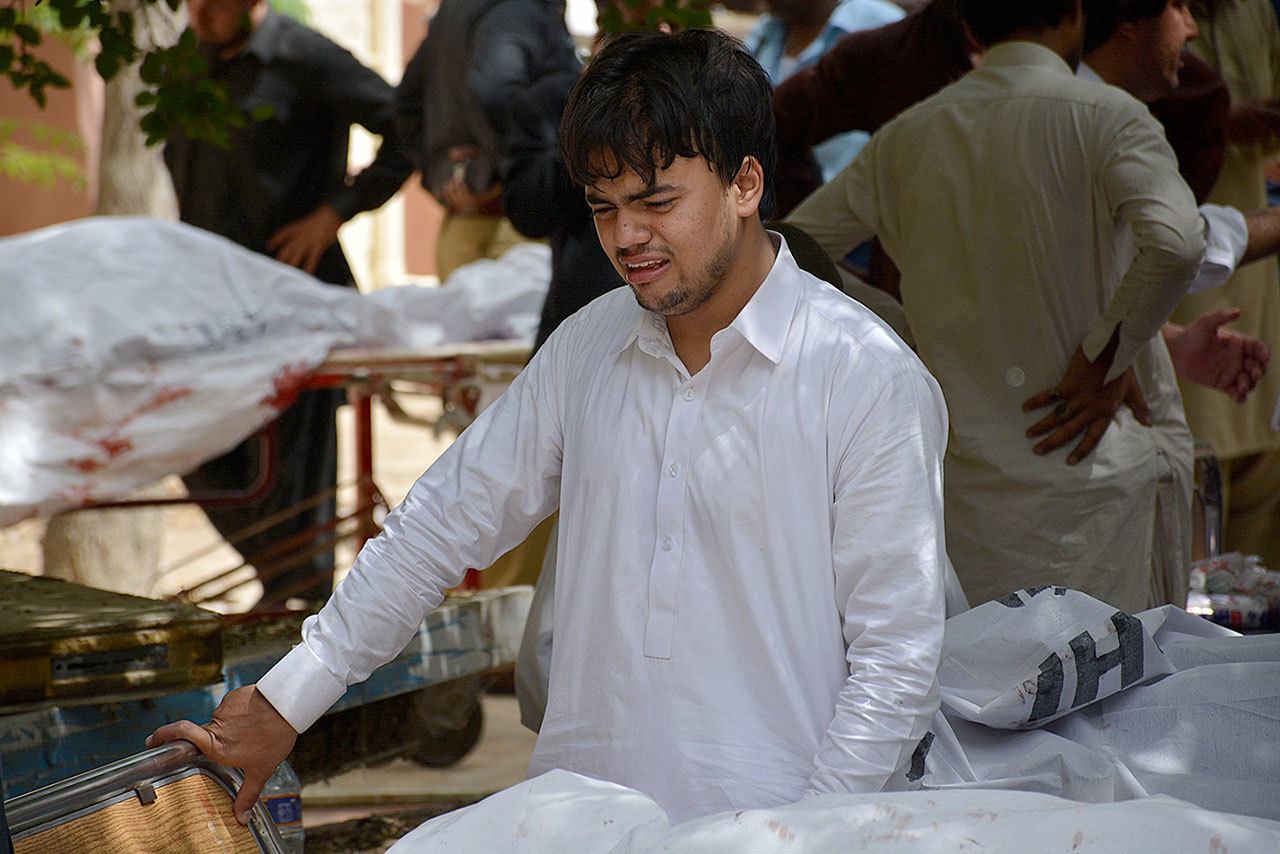 A Pakistani man mourns the death of a family member who was killed in a bomb blast, in Quetta, Pakistan on Monday. A powerful bomb went off inside a government-run hospital in the southwestern city of Quetta on Monday, killing dozens of people and wounding dozens of others, police said. (AP Photo/Arshad Butt) A Pakistani man mourns the death of a family member who was killed in a bomb blast, in Quetta, Pakistan, Monday, Aug. 8, 2016. A powerful bomb went off inside a government-run hospital in the southwestern city of Quetta on Monday, killing dozens of people and wounding dozens of others, police said. (AP Photo/Arshad Butt)