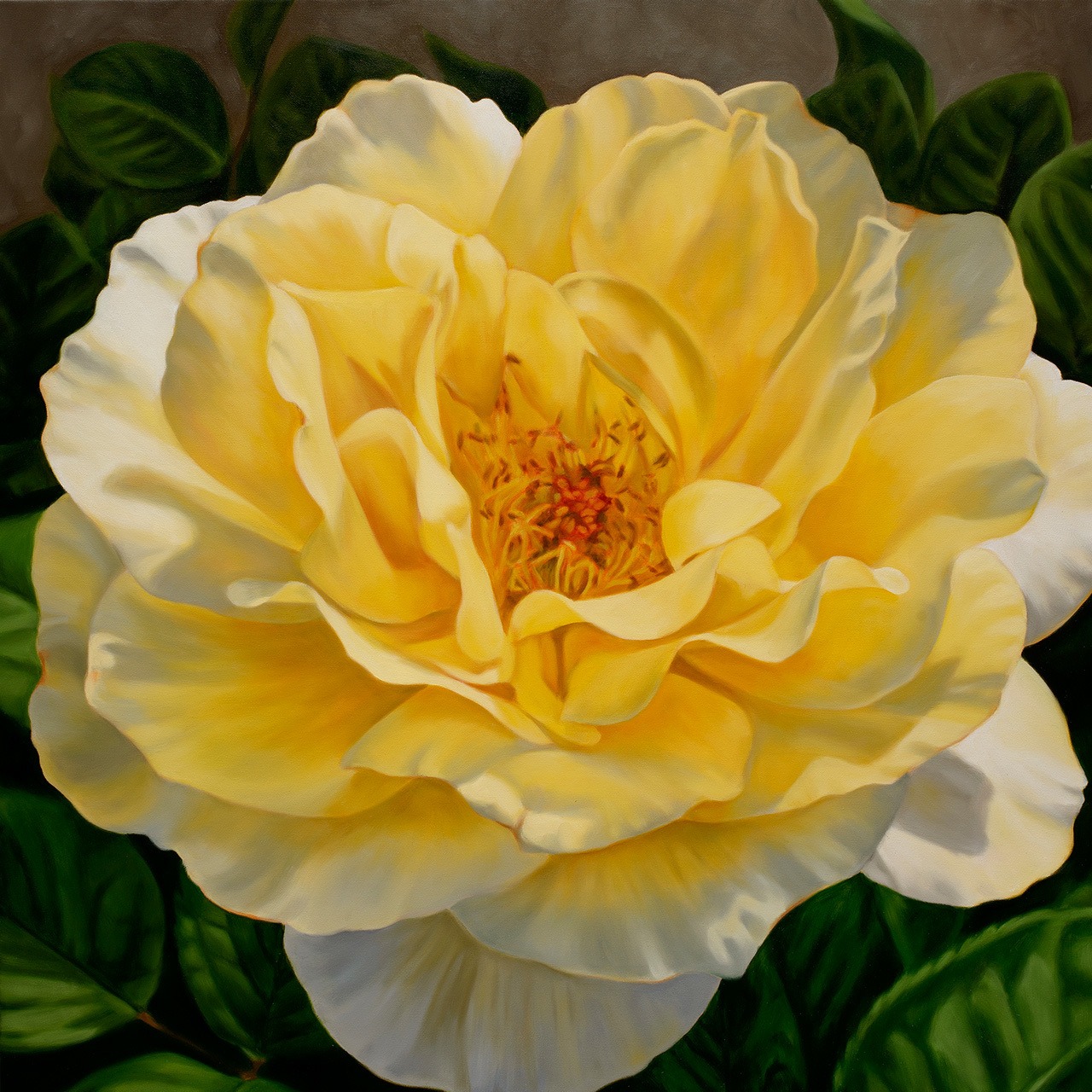 Janci Mannington’s acrylic florals are exhibited during August in the Citrine Health Gallery in Everett.