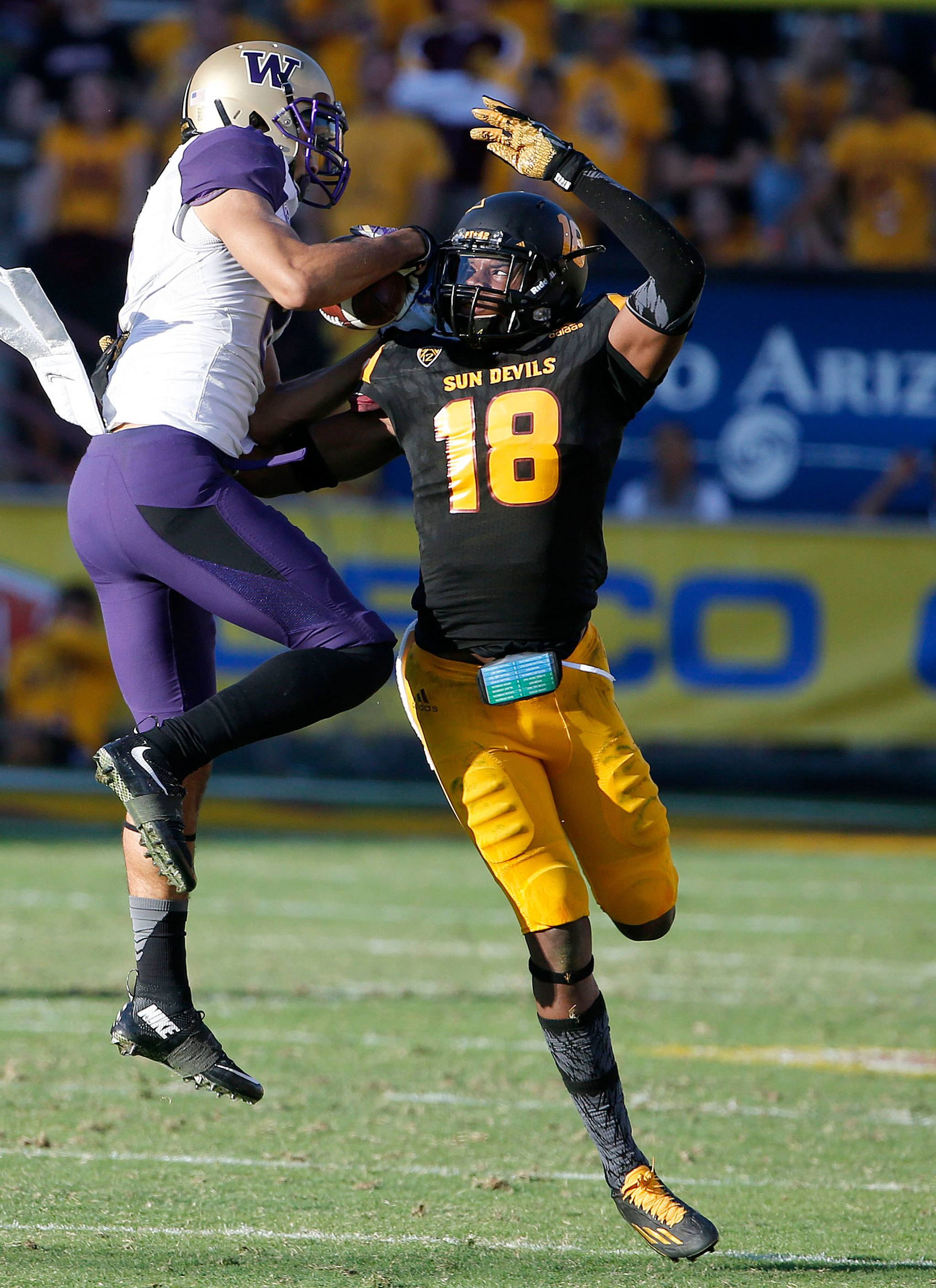 Washington wide receiver Dante Pettis said he didn’t think the Huskies “made enough game-changing plays” last season. (AP Photo/Ross D. Franklin)