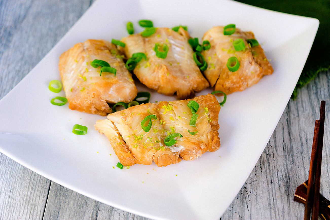 Ginger steamed cod pays homage to family cat