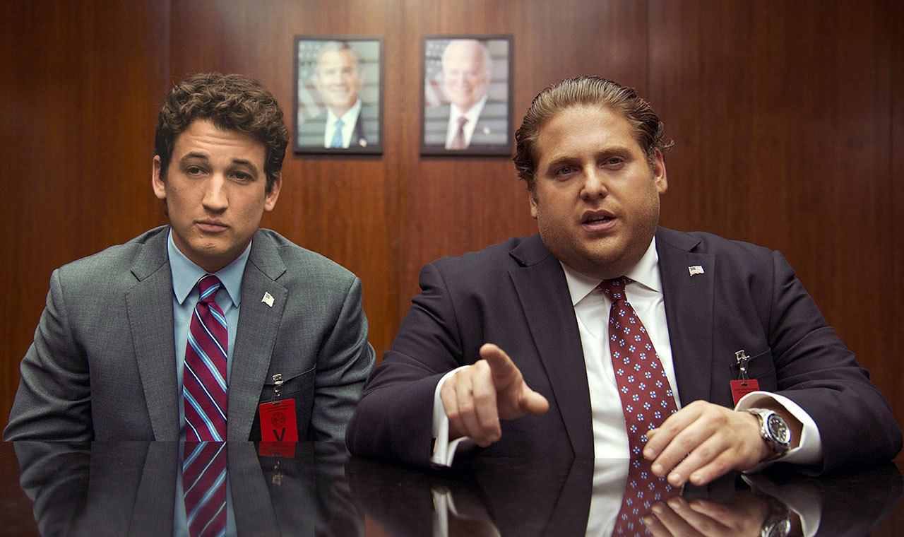 Miles Teller as David and Jonah Hill as Efraim in “War Dogs.” The film has some funny moments, but ultimately falls flat. (Warner Bros. Pictures)