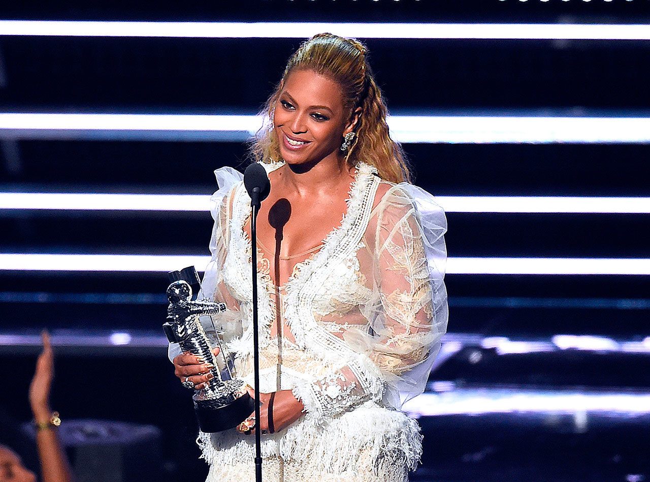 Beyonce accepts the award for Video of the Year for “Lemonade” at the MTV Video Music Awards at Madison Square Garden on Sunday in New York. (Charles Sykes/Invision/AP)