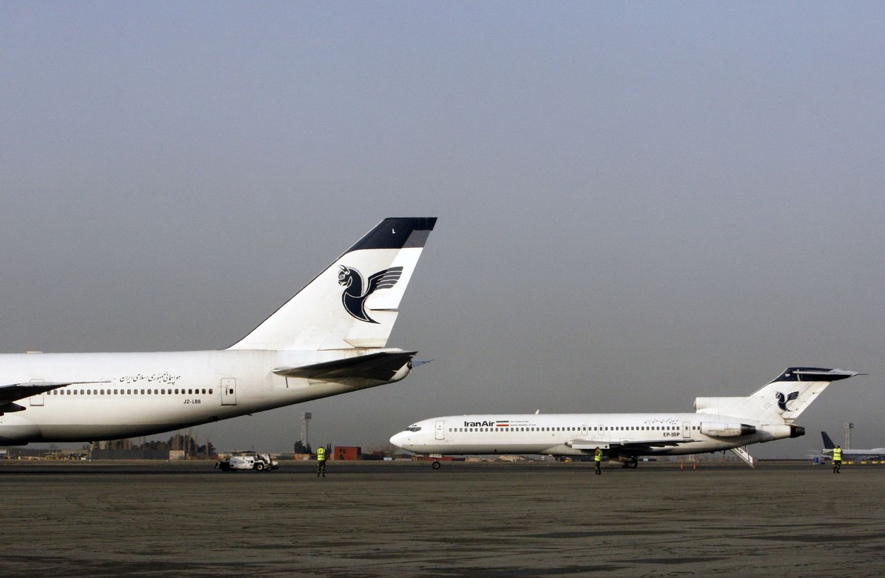 Passenger planes of Iran’s national air carrier, Iran Air, are parked at the Mehrabad Airport in Tehran, Iran, in 2008.