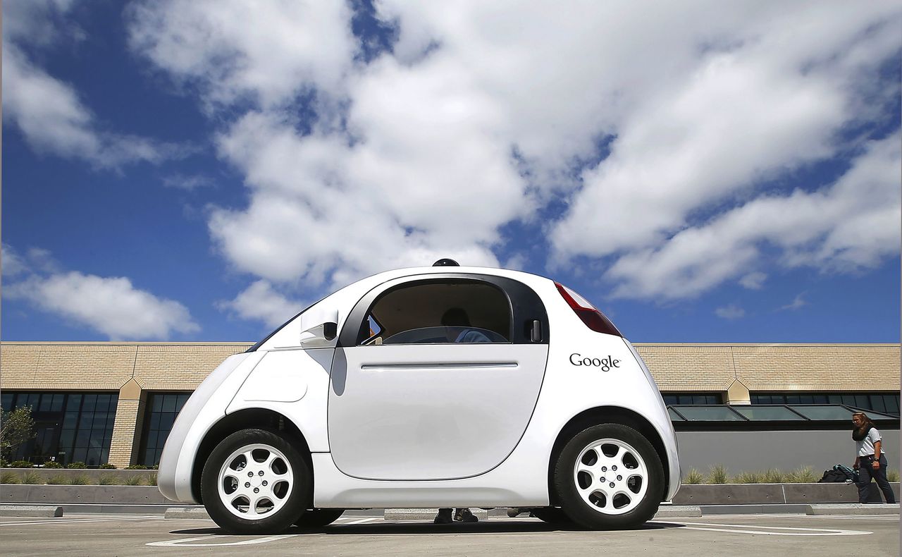 A self-driving car is seen during a demonstration at the Google campus in Mountain View, California, in 2015.