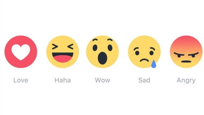 The new reaction options are Love, Haha, Wow, Sad or Angry.
