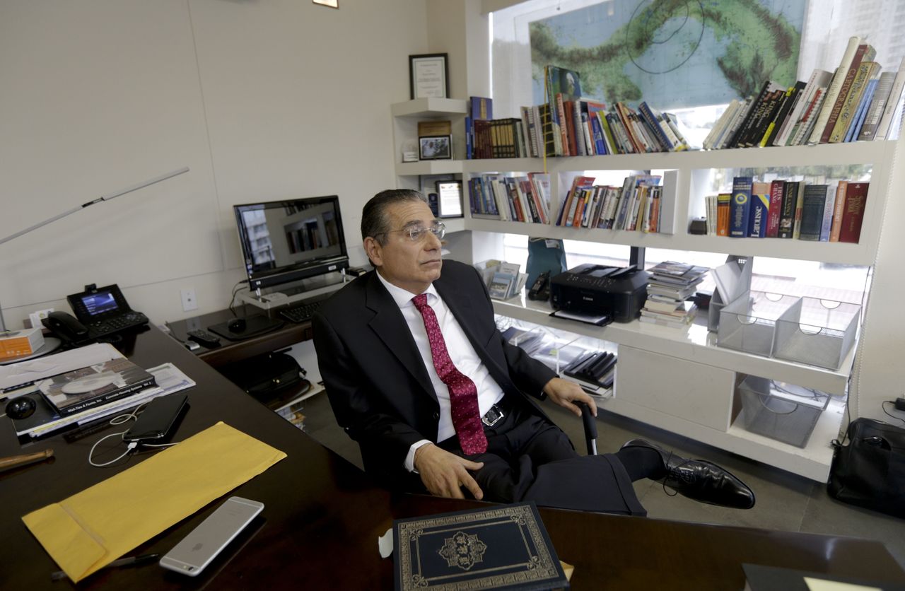 A partner of the Panama-based law firm Mossack Fonseca, Ramon Fonseca, sits in his office during an interview in Panama City on Thursday.