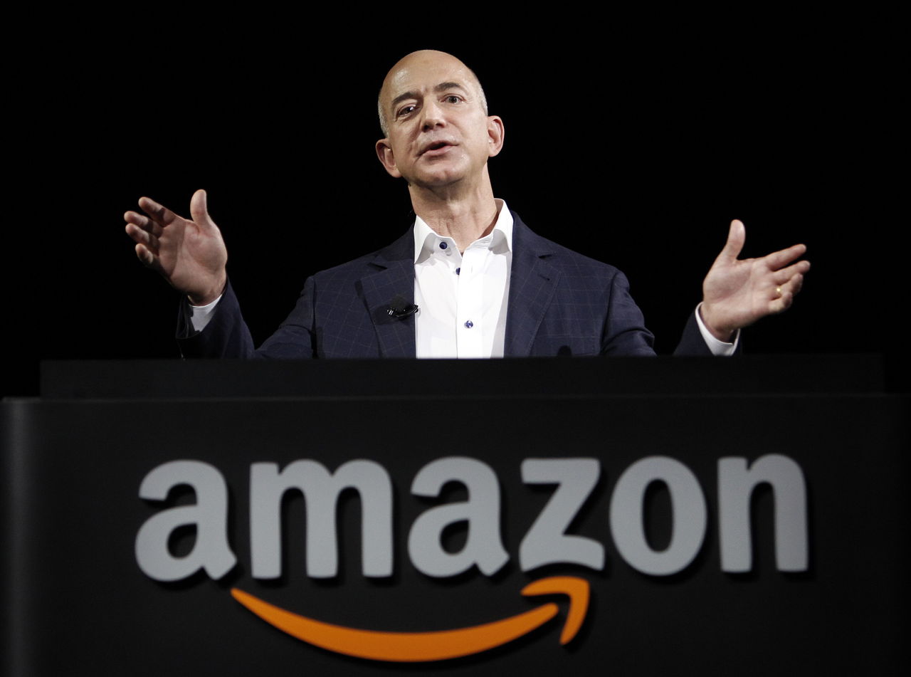 Amazon founder and CEO Jeff Bezos speaks in Santa Monica, California, in 2012.