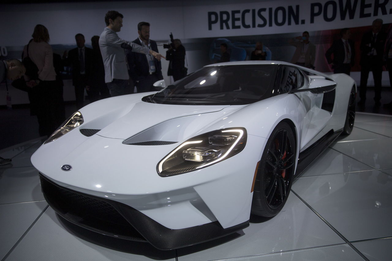 The Ford 2017 GT was on display at the 2016 North American International Auto Show in Detroit in January.