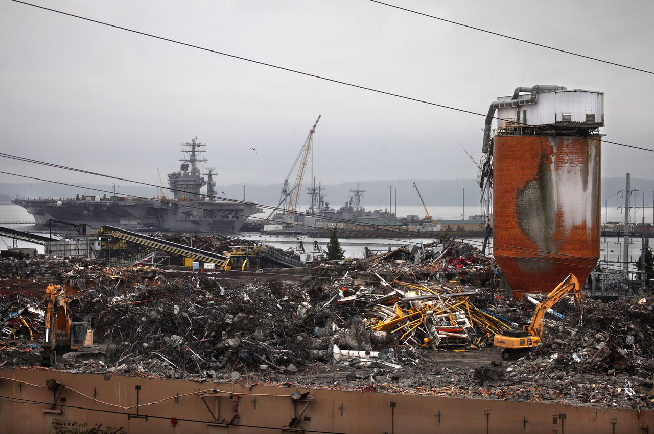 The Kimberly-Clark pulp and paper mill in Everett, as it was being demolished in 2013.