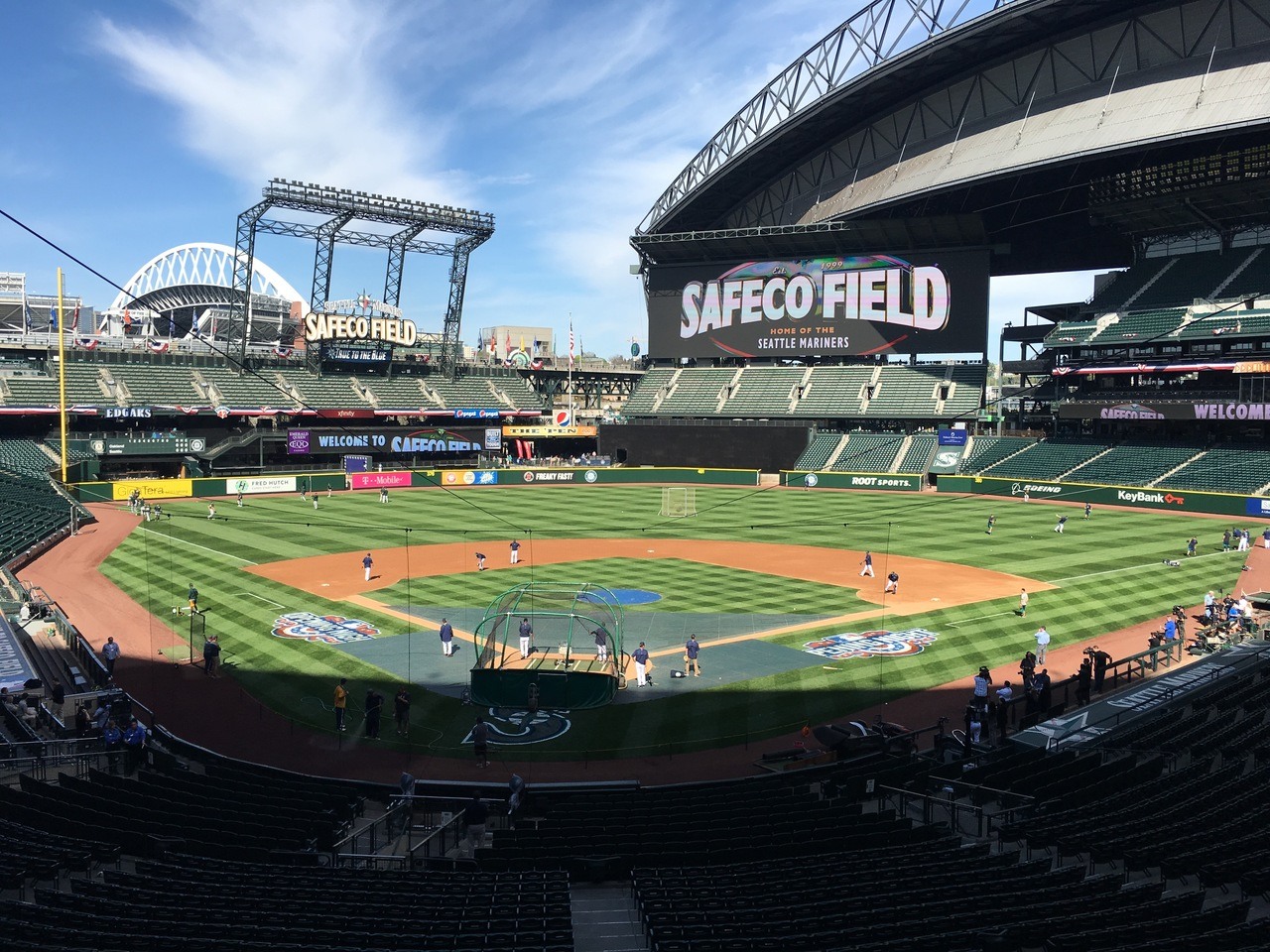 It’s a beautiful day at Safeco Field for the Seattle Mariners’ home opener against the Oakland Athletics.