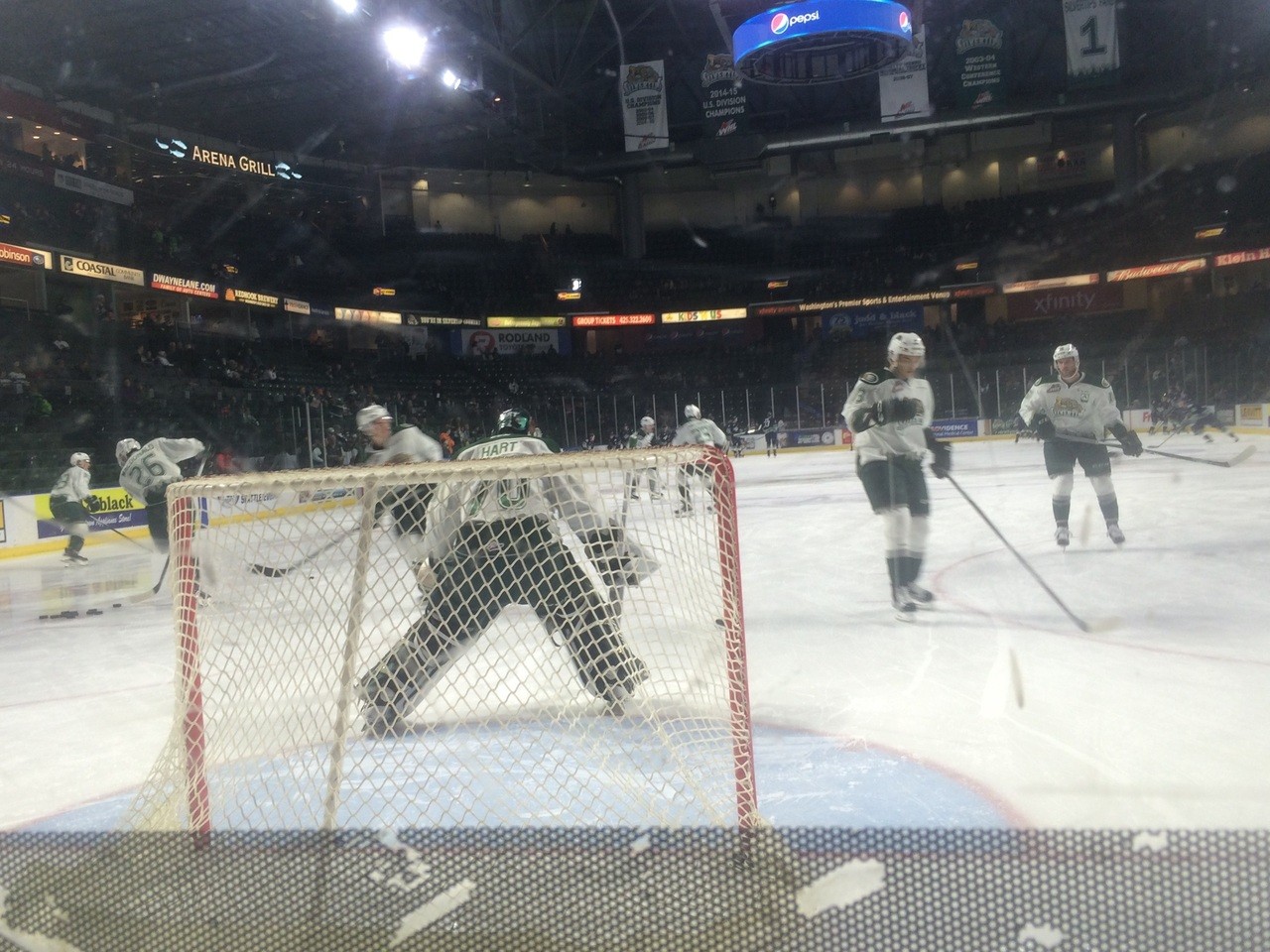 The Silvertips warm up prior to Friday’s game.